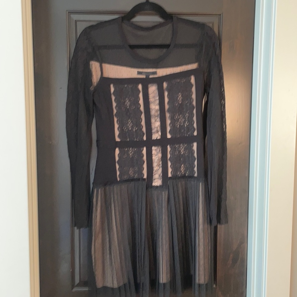 Sheer lace long sleeved dress